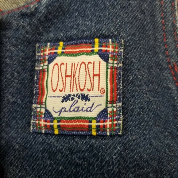 OshKosh 6 Blue Jean Denim Dress Jumper Sleeveless Full Circle Skirt Vintage - Picture 2 of 6